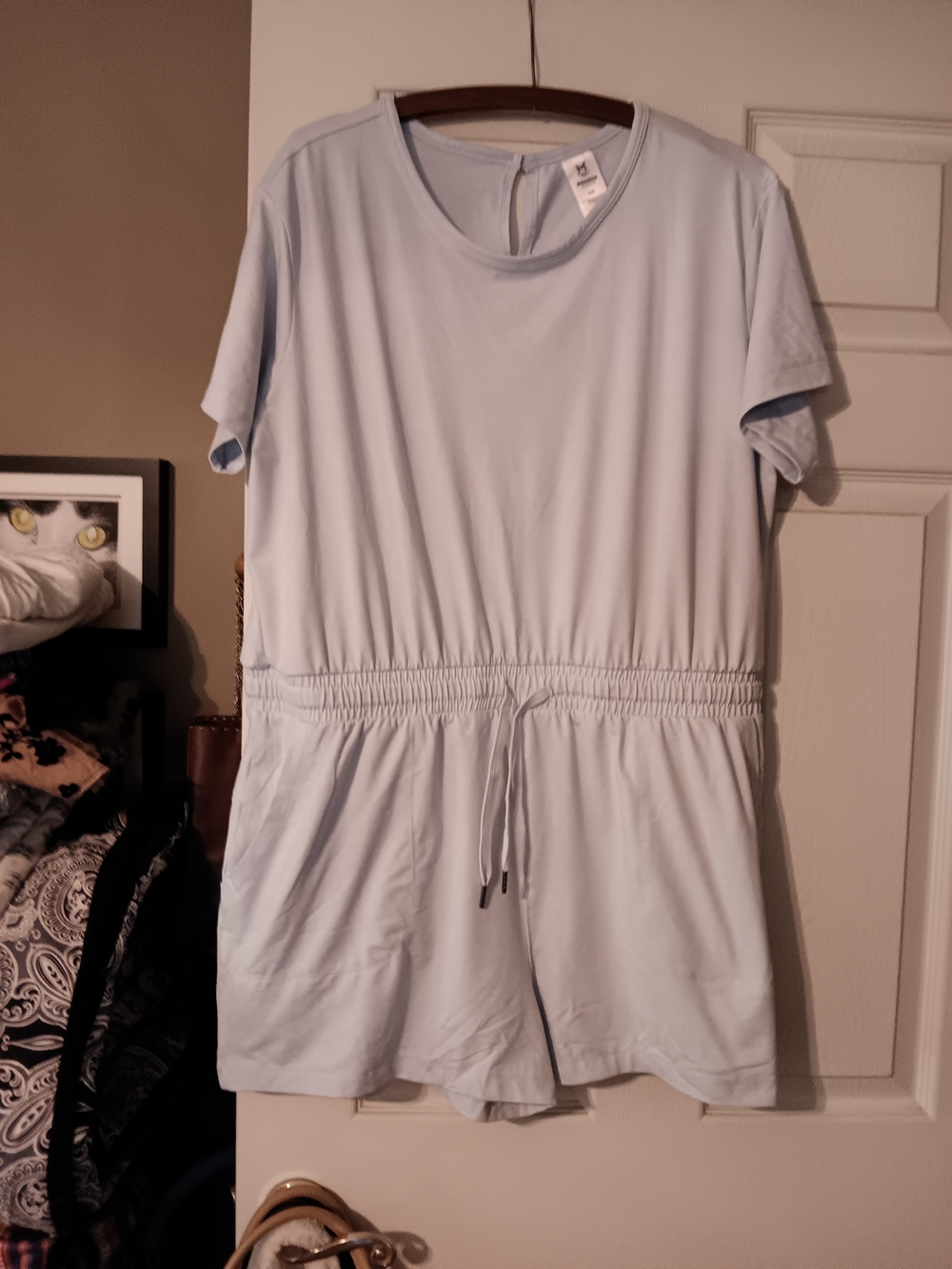 Light Blue Women's Short Sleeve Romper